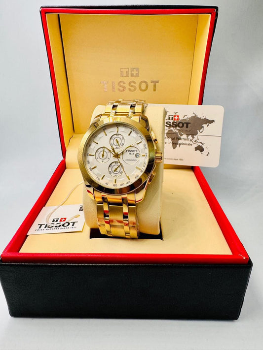 tissot white and golden